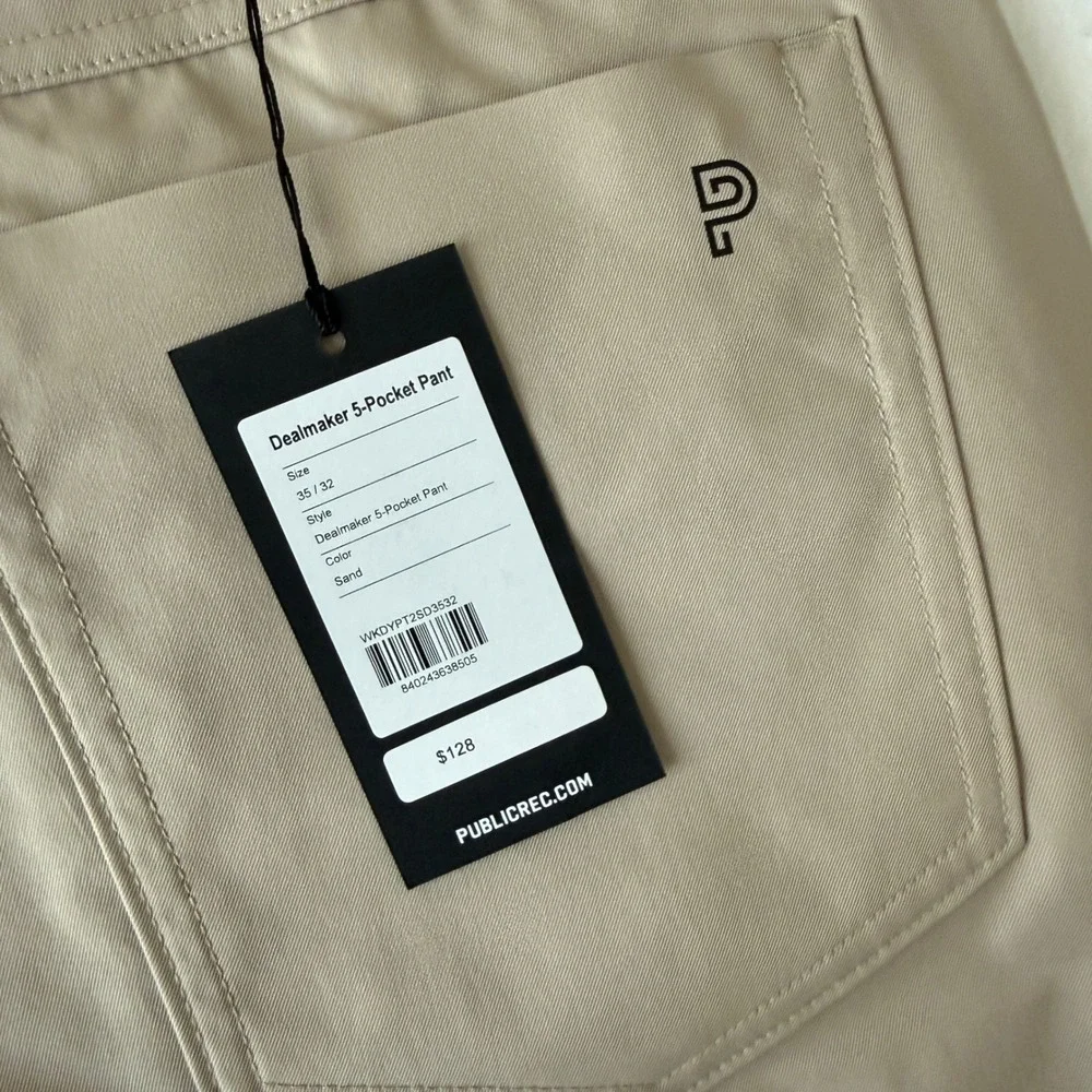 Public Rec Deal Maker Pants Men 35x32 Khaki Asthleisure Performance